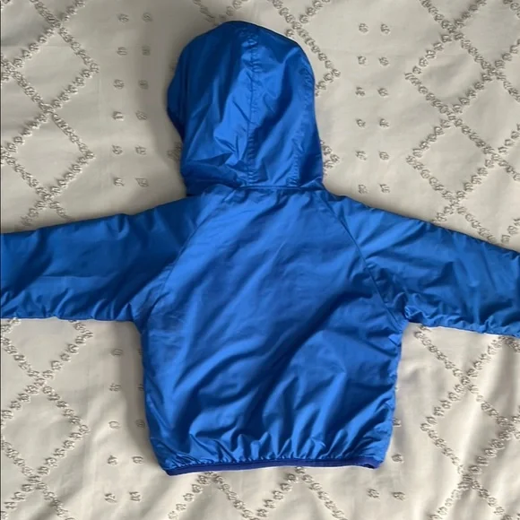 Patagonia Blue and Green Reversible Puffer Jacket with Hood